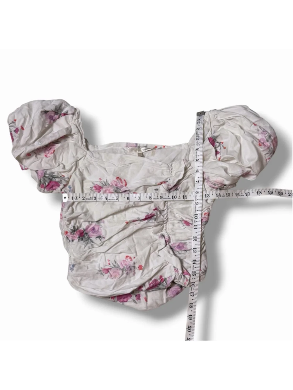 LoveShackFancy Dalima Top 2 Spanish Lavender Puff Sleeve Square Neck Zip Ruffles